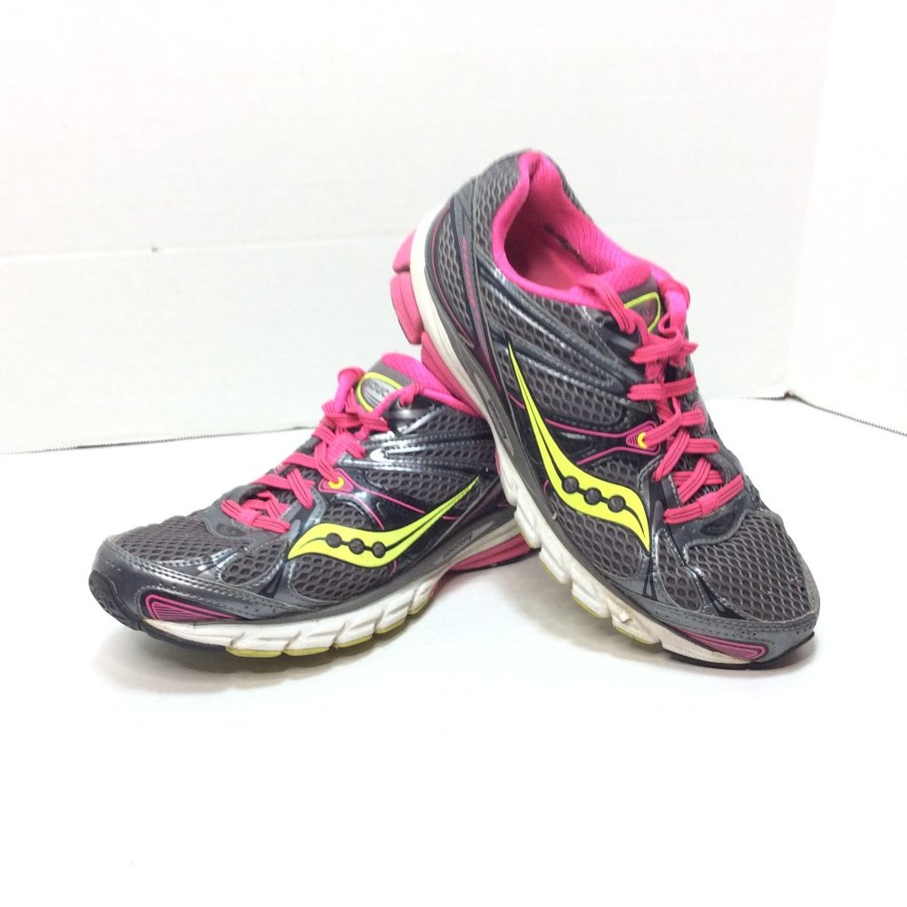 Saucony Guide 6 Running Shoes 10179-7 Sneaker Silver Pink Women Sz.8.5 GUC